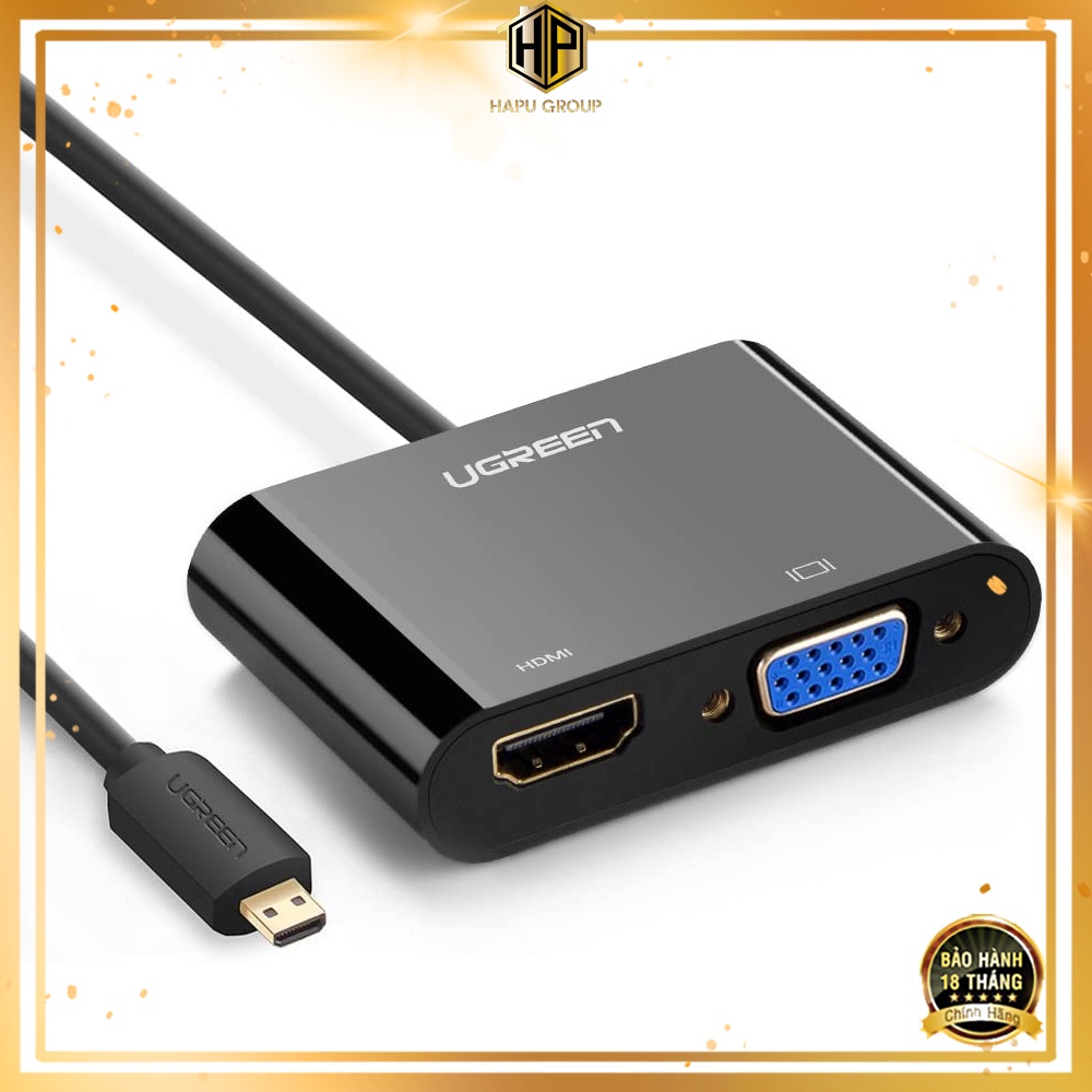 Cáp chuyển Micro HDMI to VGA, HDMI Ugreen 30355 chính hãng - Hapugroup