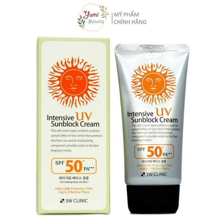 Kem chống nắng 3W Clinic Intensive UV Sunblock Cream SPF 50 PA+++ 70ml