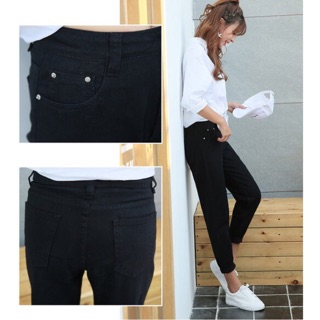 (Rách gối và Trơn) Quần baggy jean đen