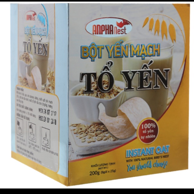 Bột yến mạch tổ yến Anphanest 25g (8 gói)