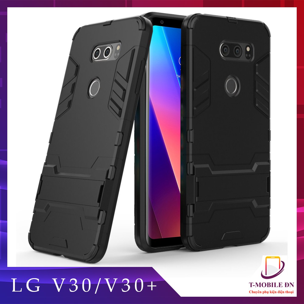 Ốp lưng LG V30/ LG V30 Plus IRON MAN chống sốc bảo vệ viền và camera kèm chống xem video tiện lợi