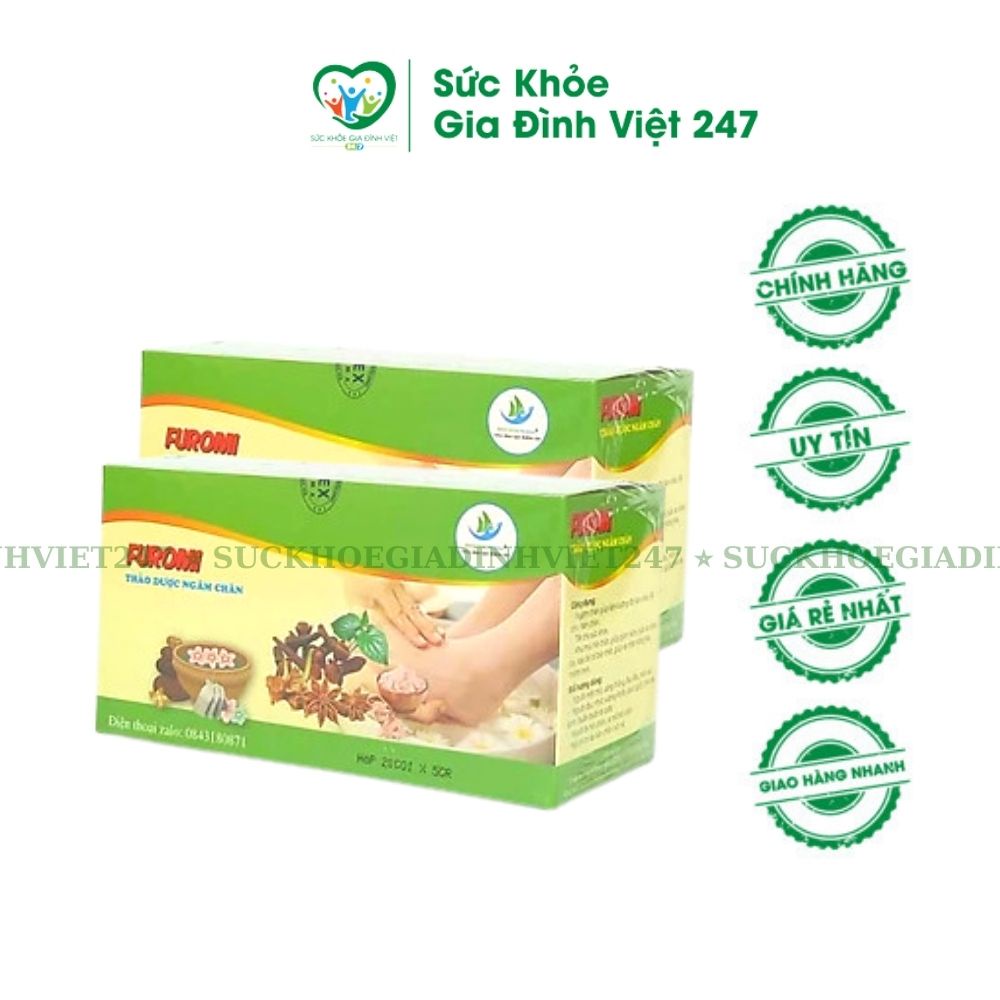 Combo Ngâm Chân Thảo Dược Furomi &amp; Dầu Tỏi Bạch Dương 30ml Chăm Sóc Sức Khỏe Gia Đình Suckhoegiadinhviet247
