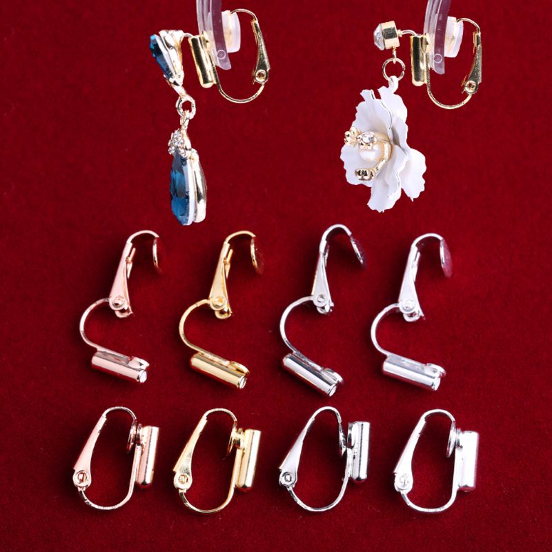 Set 2 Khuyên Tai Dạng Kẹp Không Cần Khoan Lỗ diy
