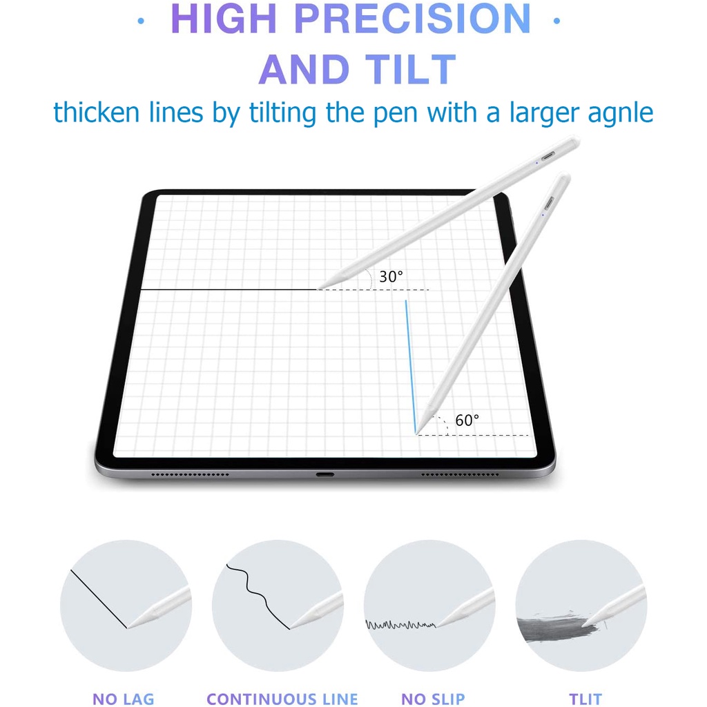 Bút Cảm Ứng Có Đầu Điều Chỉnh Áp Suất Cho iPad Pro 11 12.9 Air5 / 4 10.9 7 / 8 / 9th 10.2 inch Mini6