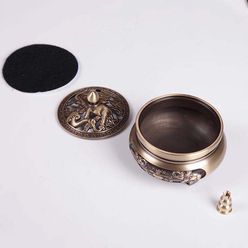 LƯ HƯƠNG ĐỐT TRẦM, XÔNG TRẦM BẰNG ĐỒNG NGUYÊN CHẤT