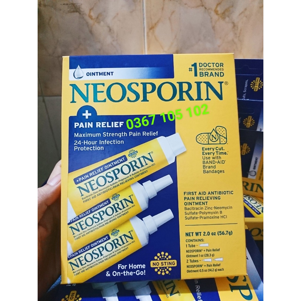 Kem bôi phỏng da đứt tay Neosporin NEOSPORIN Original Ointment Của Mỹ, tuýp nhỏ 14.2 gr