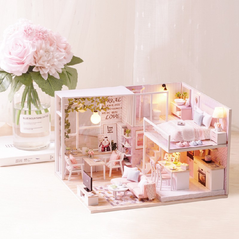 Mô hình nhà DIY Doll House Cuộc Sống Yên Bình Tranquil Life Kèm Mica Chống bụi, Bộ dụng cụ và Keo dán