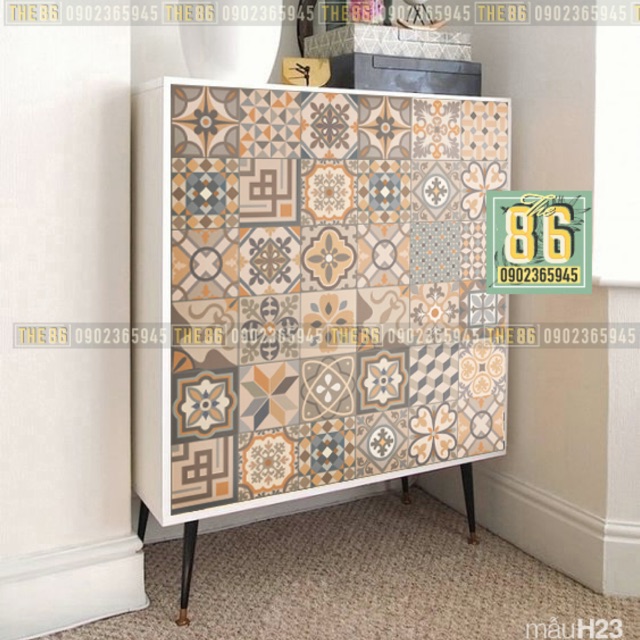 Decal gạch bông dán tủ đẹp nhất