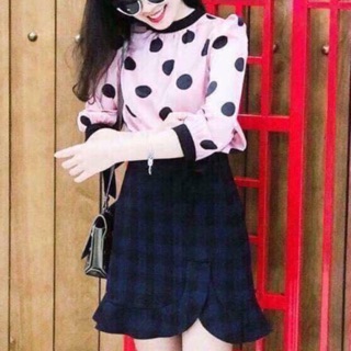 👗👗siêu hot chân váy caro xẻ vạt đuôi cá 💃💃