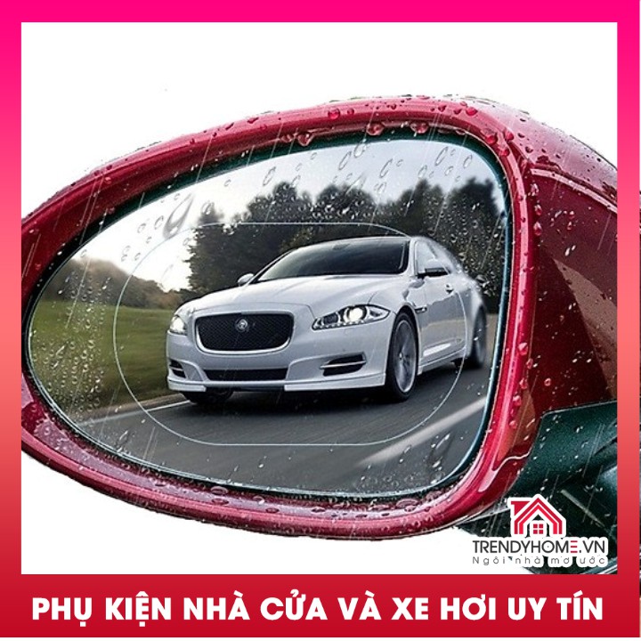 2 miếng dán chống bám nước mưa trên kính hậu xe ô tô - hình bầu dục