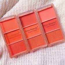 Má hồng 3 ô đào Kiss Beauty Peach Of Blush