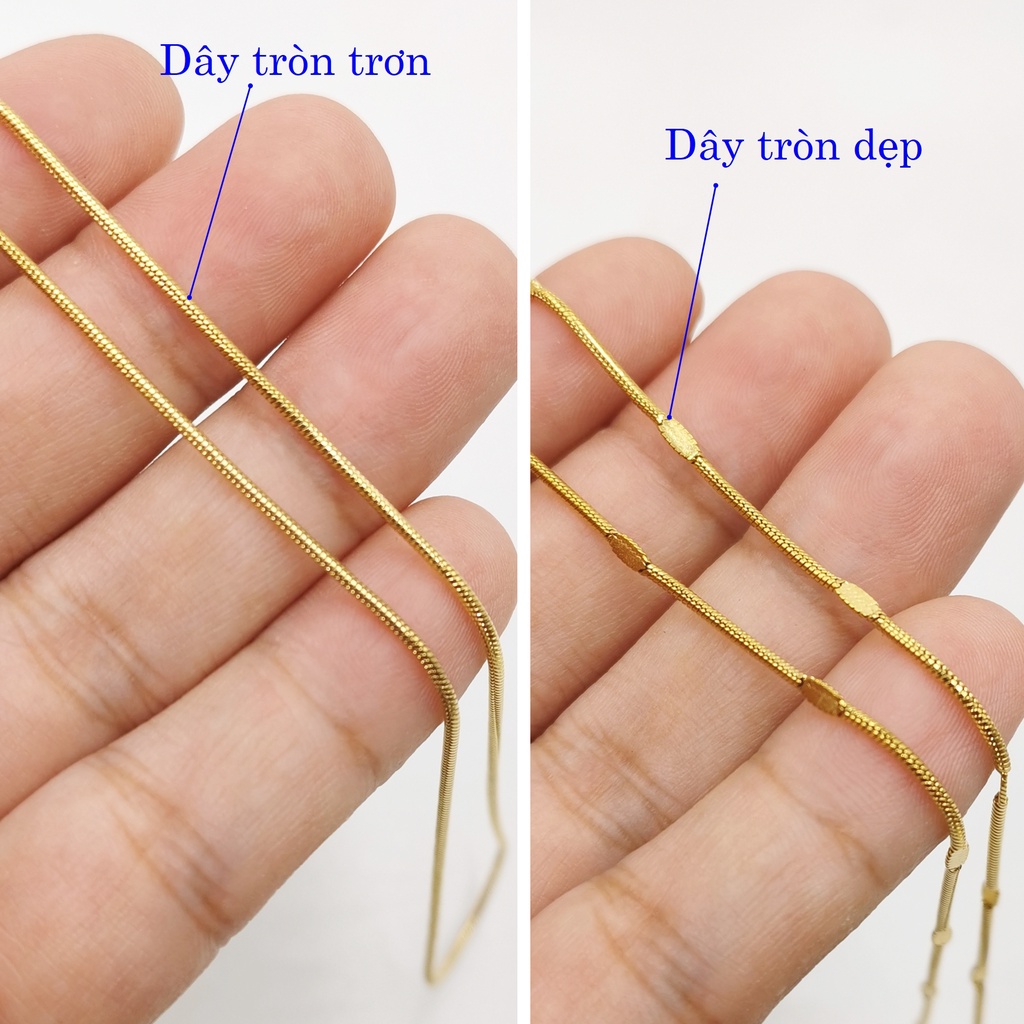 Dây chuyền trơn dây tròn không mặt mền mại thoải mái chất liệu titan mạ vàng không đen gỉ