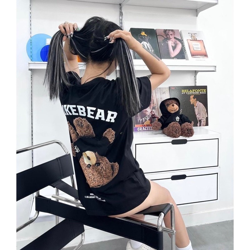 [ Full Box + Tag ] Áo thun phông Unisex Cotton 100% form rộng tay nhắn MIKEBEAR