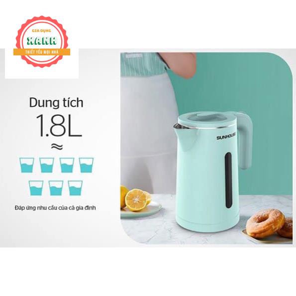 BÌNH ĐUN SIÊU TỐC SUNHOUSE SHD1351 DUNG TÍCH 1.8 Lít ,Ấm siêu tốc CHÍNH HÃNG