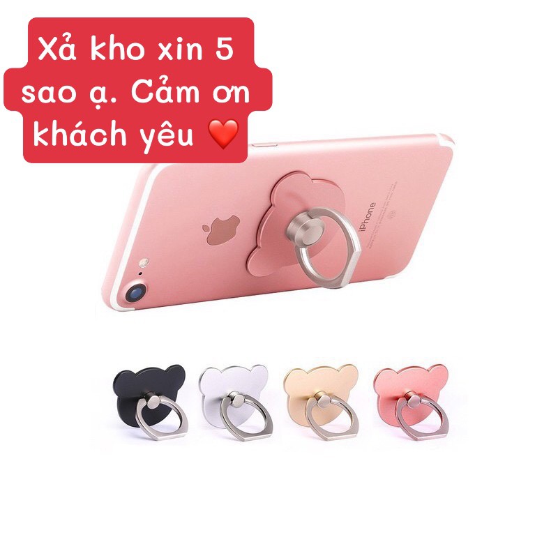 Xả Kho Nhẫn Dán Điện Thoại Hỗ Trợ Móc Ngón Tay Cầm Chắc Chắn 180 Độ