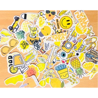 10-50 hình sticker chủ đề màu vàng yellow ( random hình )