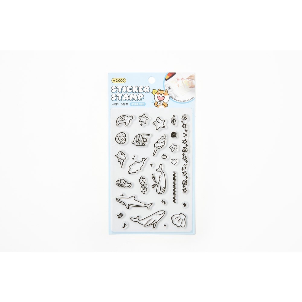 Con Tem Sticker Stamp ARTBOX Hàn Quốc Hình Động Vật Biển Dễ Thương