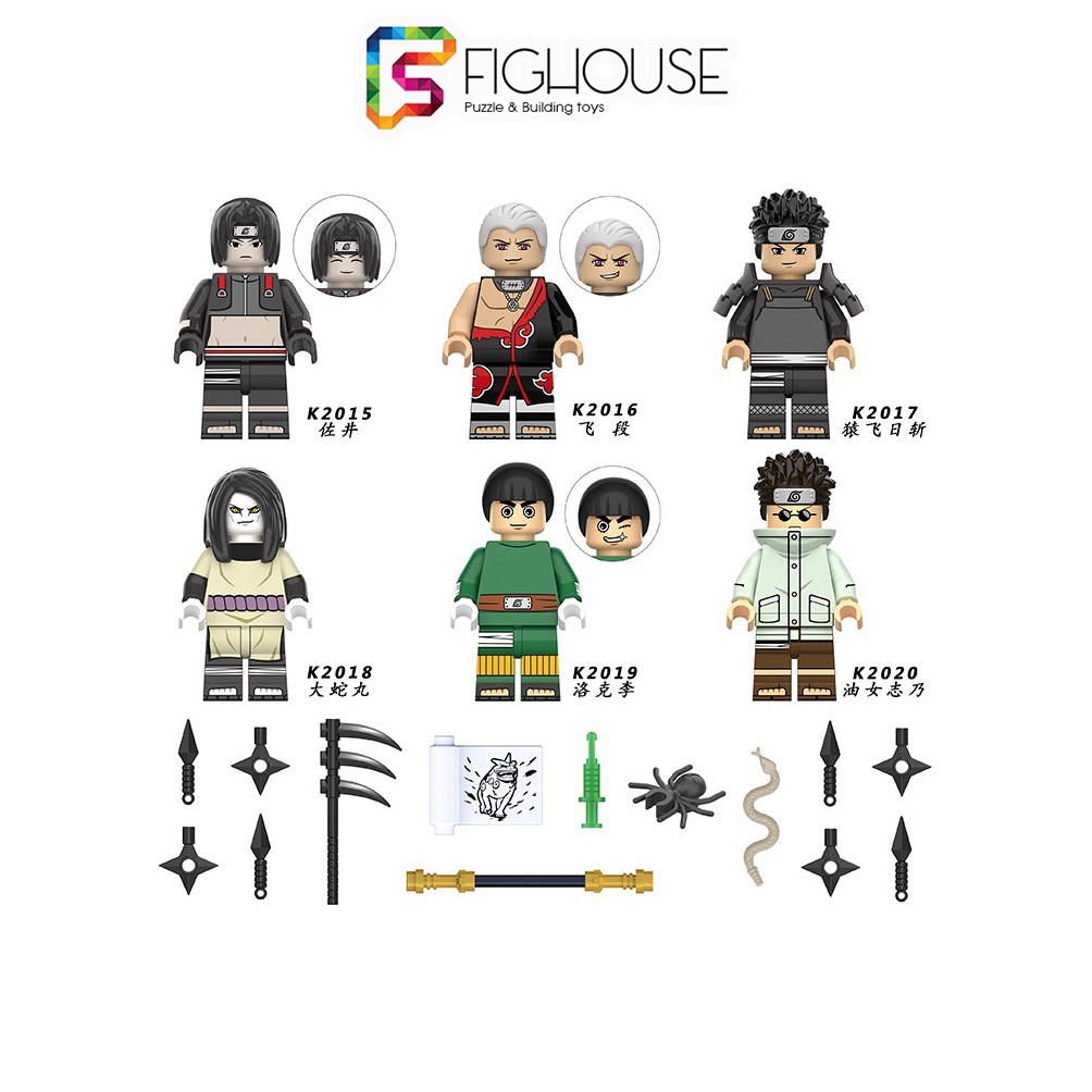 Xếp Hình Minifigures Các Nhân Vật Rock Lee, Orochimaru Trong Naruto - Đồ Chơi Lắp Ráp non-lego KDL803 [B2]