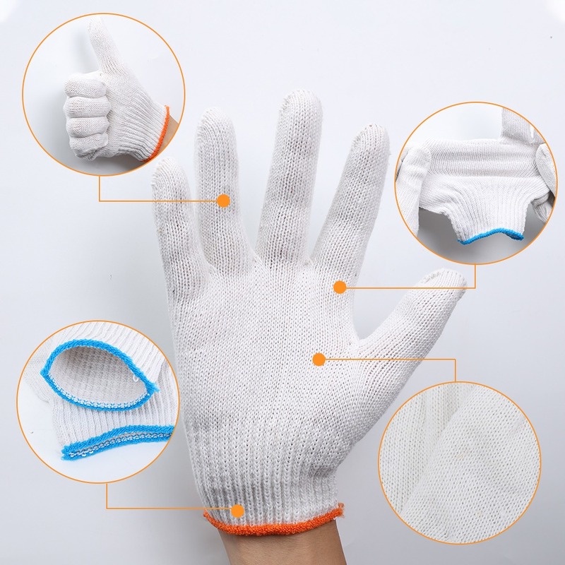 Set 2 Đôi Găng Tay Cotton Chống Trượt Thiết Kế Đơn Giản Cho Nam Nữ