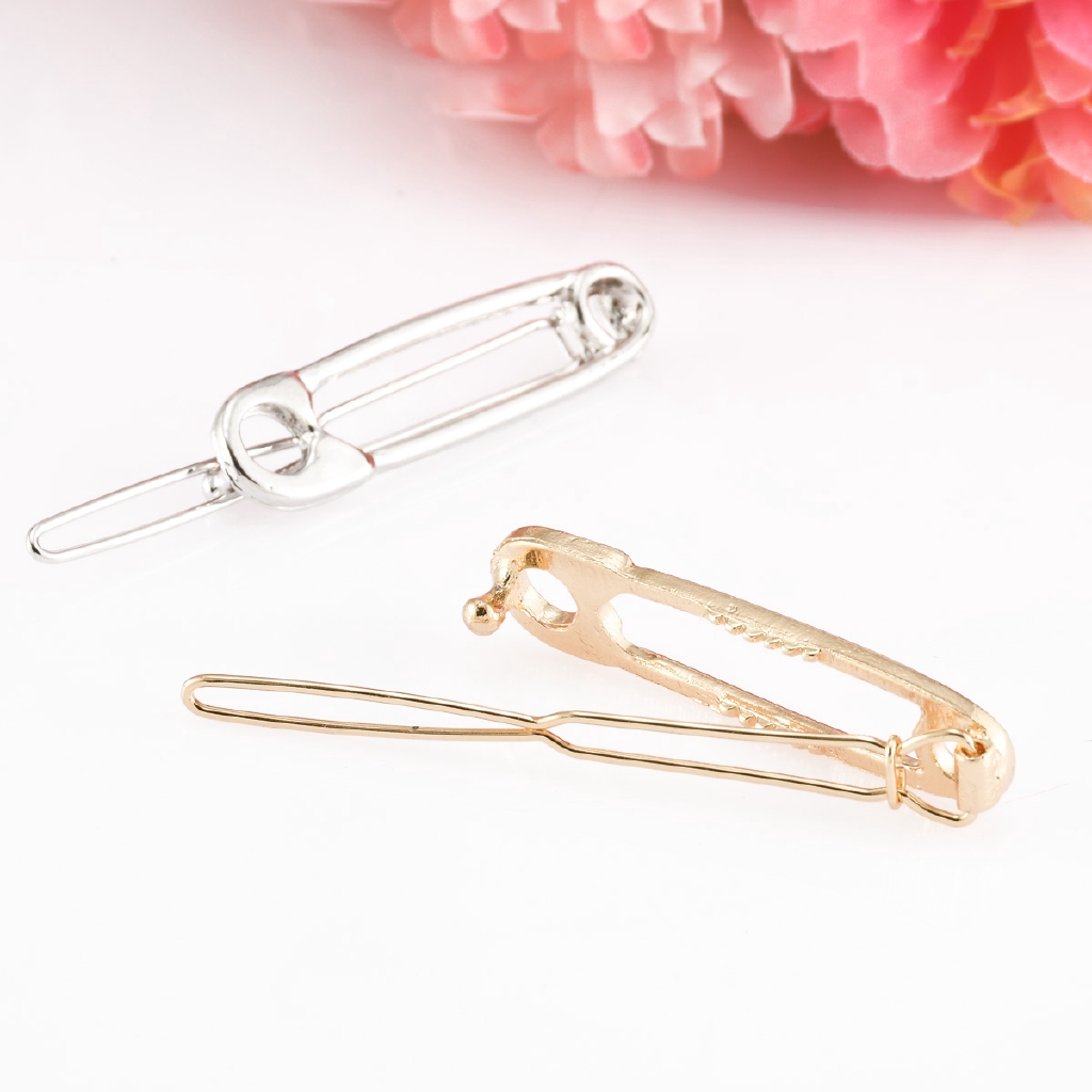 Kẹp ghim tóc màu vàng/bạc đơn giản cá tính