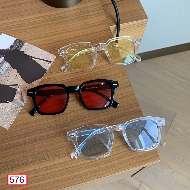 Mắt Kính Thời Trang Hot Trend 576 Form Vuông Vạch Siêu Đẹp - Hazo
