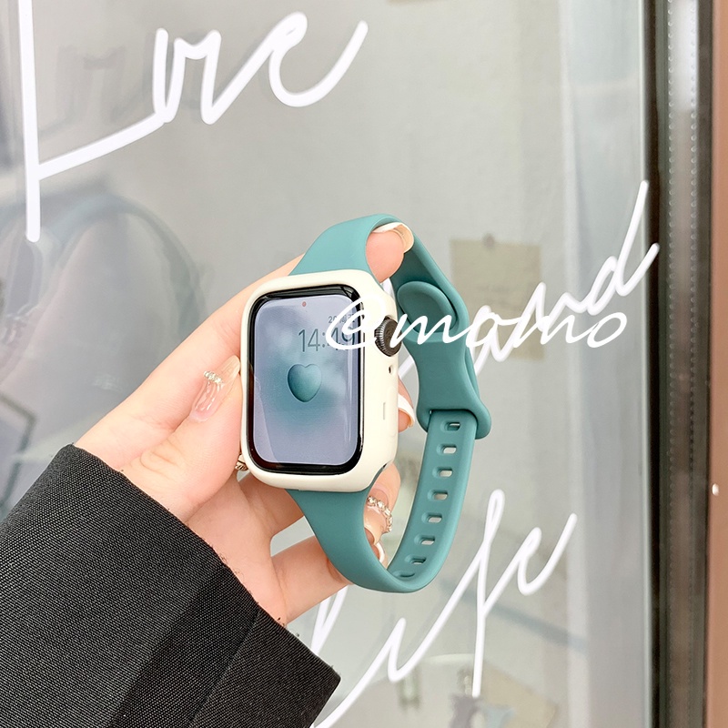 Dây Đeo Bằng Silicone Mềm Mỏng Cho Đồng Hồ Thông Minh Apple Watch Seri 7 6 5 4 3 2 45mm 41mm 44mm 38mm 42mm