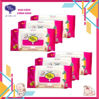 6 GÓI KHĂN ƯỚT  MAX COOL 80 TỜ - CÓ HƯƠNG