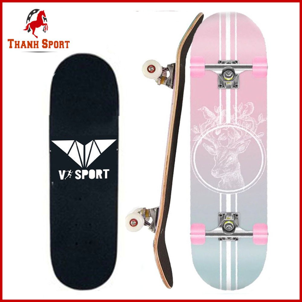 Ván Trượt Thể Thao Skateboard Mặt Nhám Cao Cấp Gỗ Phong Ép 7 Lớp Cơ Bản Và Chuyên Nghiệp