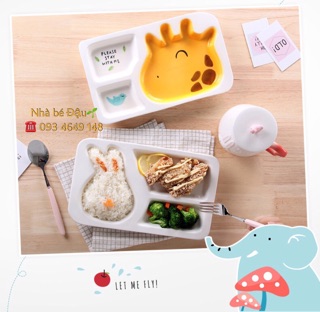 KHAY ĂN CƠM BẰNG SỨ ĂN DẶM CHO BÉ