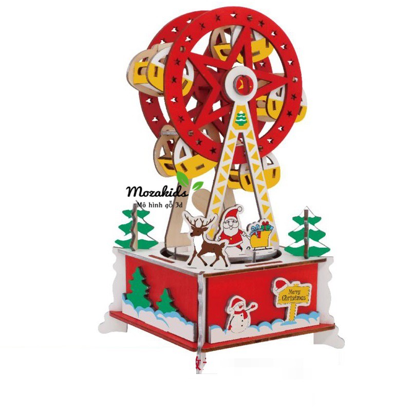 Đồ chơi lắp ráp gỗ 3D Mô hình Christmas Ferris Wheel Laser