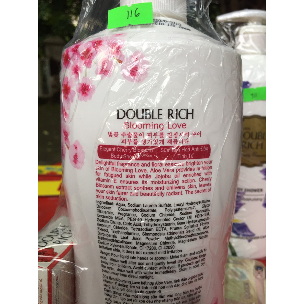SỮA TẮM DOUBLE RICH 800G TẶNG XÀ PHÒNG TẮM DOUBLE RICH