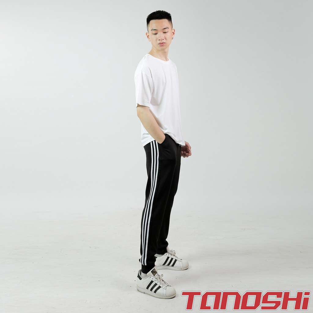 [Mã FAMALLT5 giảm 15% đơn 150K] Quần thể thao nam nỉ dày dặn 3 sọc Tanoshi Jogger 3 lines 508