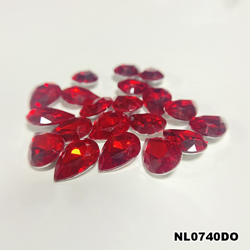 1 hạt pha lê nhựa 10*14mm nguyên liệu làm trâm làm trang sức cổ trang cosplay cổ phục
