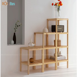 TAB Đầu Giường - KỆ GỖ ĐA NĂNG NHIỀU TẦNG. Gỗ thông nhập khẩu