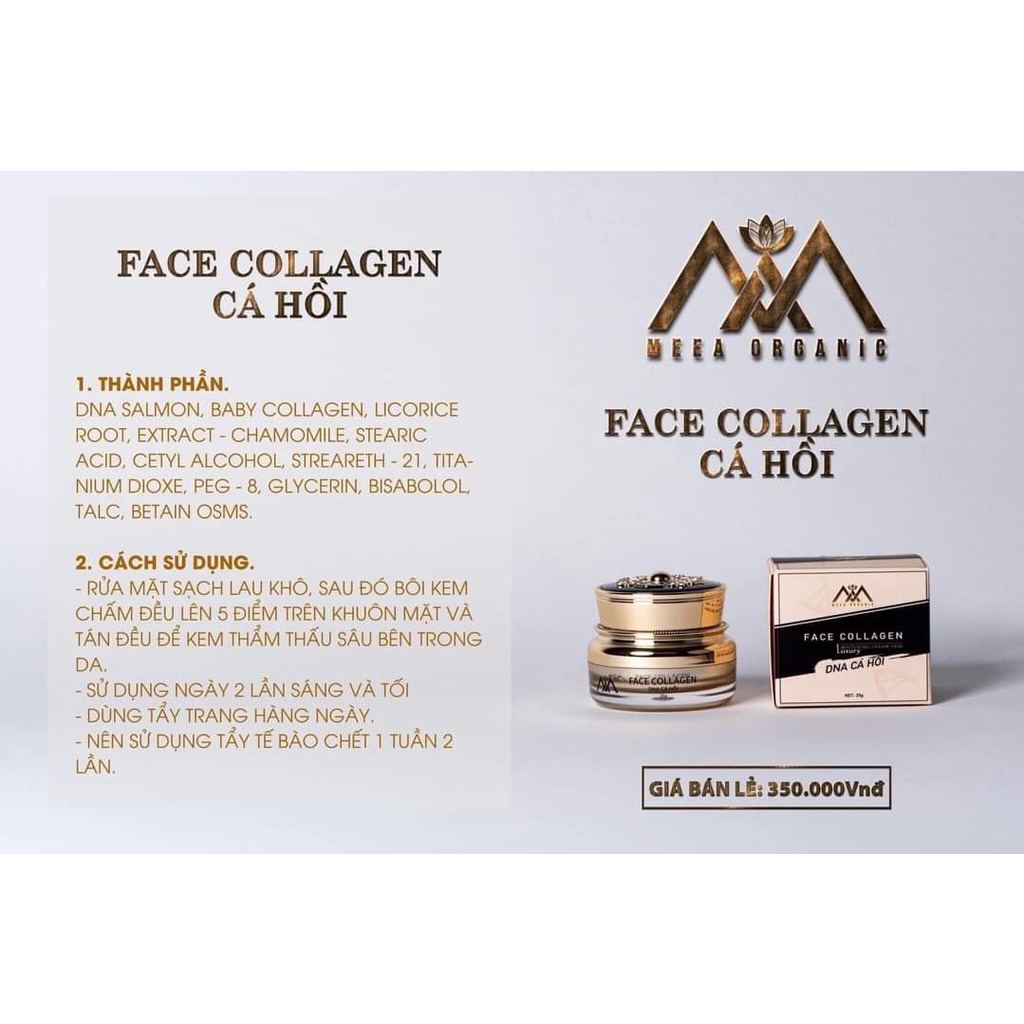 [Chính hãng] Kem face Collagen DNA Cá Hồi MeeA Organic chính hãng