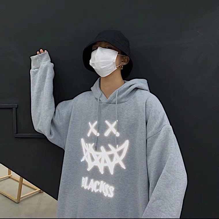 Áo hoodie dáng rộng in họa tiết hoạt họa phong cách Hàn Quốc thời trang dành cho nam và nữ cỡ M-5XL