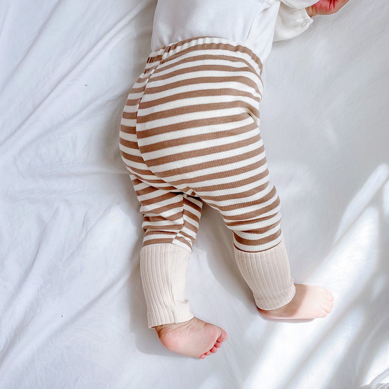 Quần dài in họa tiết sọc ngang cho bé trai và bé gái
