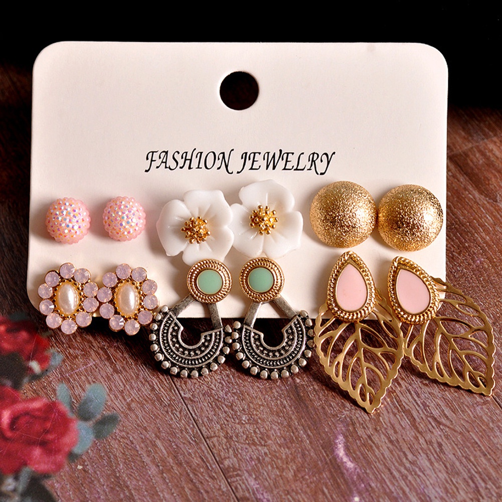 Bộ 6 đôi bông tai phong cách Bohemian độc đáo thời trang cho nữ