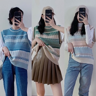 Gile cổ tròn hoạ tiết kẻ ngang 439