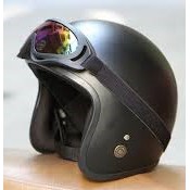 Bán sỉ - Kính UV400 có dây đeo kèm mũ bảo hiểm nửa đầu nón bảo hiểm 1/2 3/4 cào cào bảo vệ mắt kính phượt xe máy motor