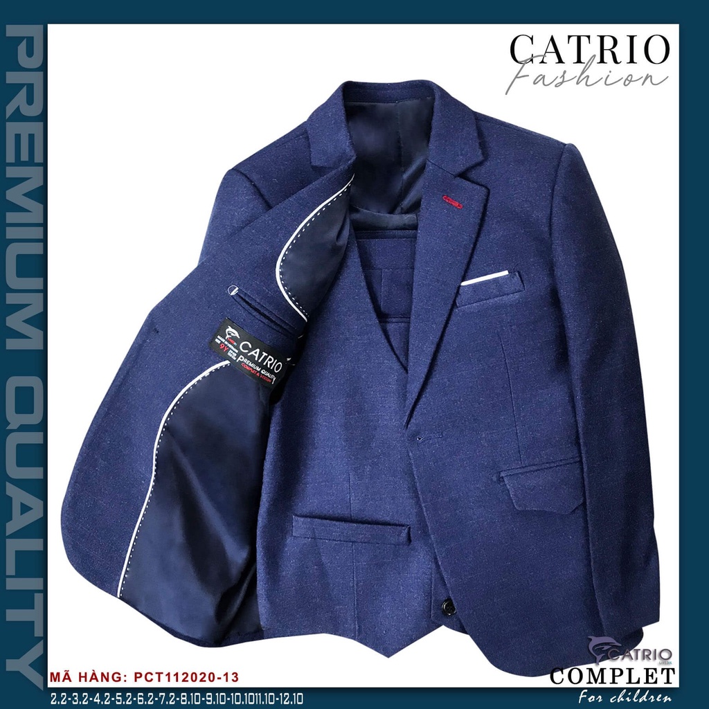 Bộ comple trẻ em 3 chi tiết cao cấp, bộ com lê bé trai Catrio PCT112020/13. Bộ vest, set vét đẹp cho bé sinh nhật