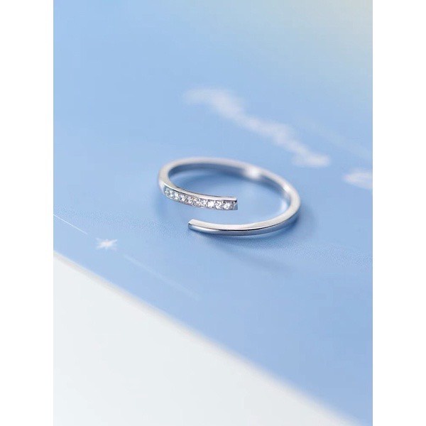 Nhẫn bạc ta nữ thiết kế đính đá hở lấp lánh - Kho sỉ bạc Nhất Linh