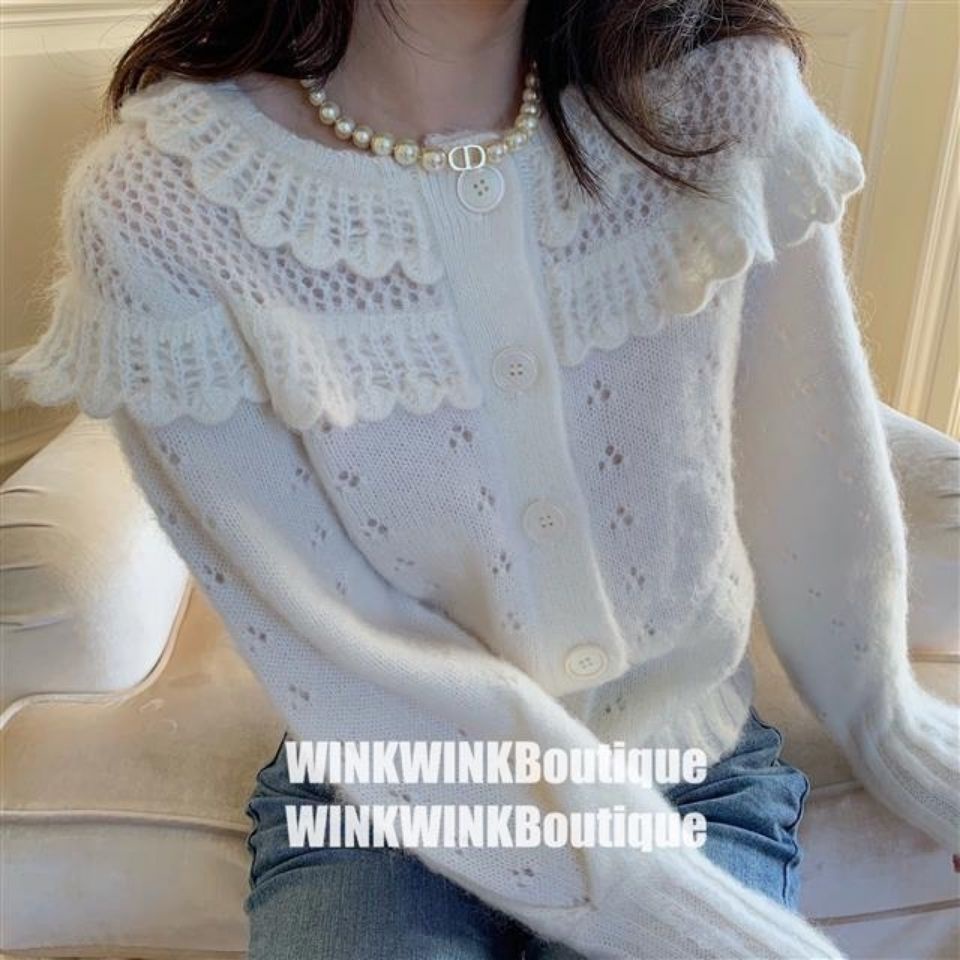 Áo Cardigan Dệt Kim Cổ Búp Bê Dễ Thương Xinh Xắn Dành Cho Nữ  tao bao