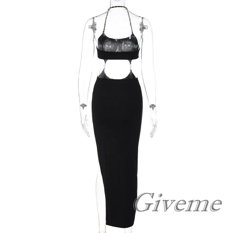 Đầm Không Tay Hở Lưng Màu Trơn Thời Trang Dành Cho Nữ