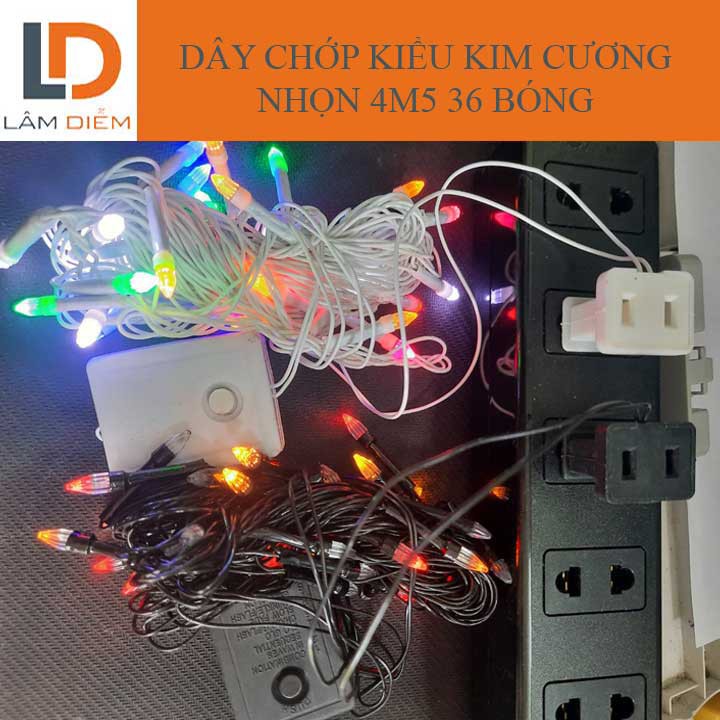 ĐÈN LED DÂY CHỚP TRANG TRÍ KIỂU KIM CƯƠNG NHỌN 4M5 36 BÓNG