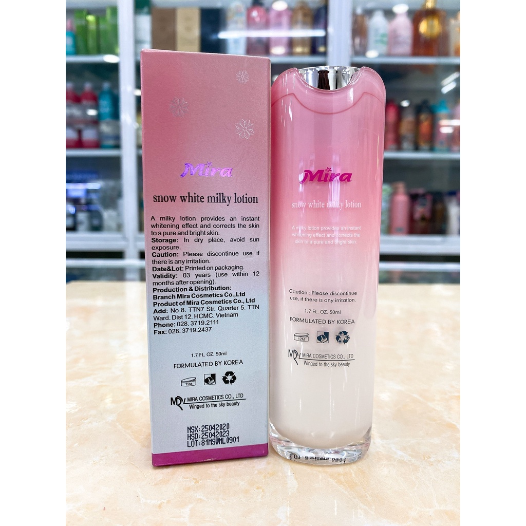 KEM SỮA Ủ DƯỠNG TRẮNG MẶT VÀ TOÀN THÂN CHIẾT XUẤT TỪ SỮA NON MIRA 50ML