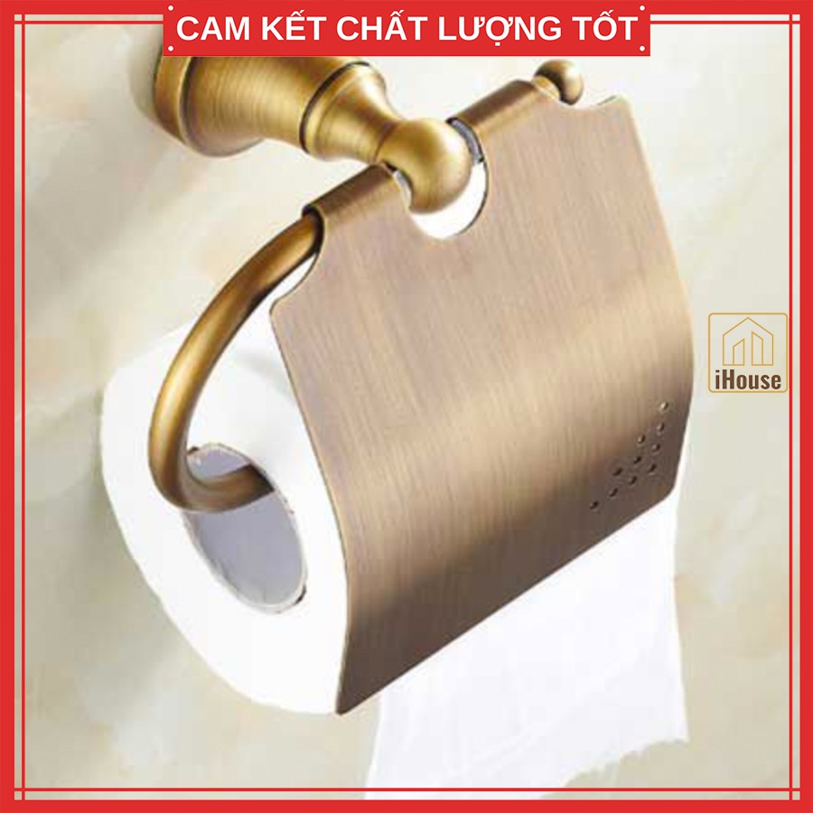 Hộp đựng giấy nhà vệ sinh treo tường hợp kim nhôm mờ, inox, sắt đen, đồng, Lô kệ treo giấy vệ sinh đa năng để điện thoại