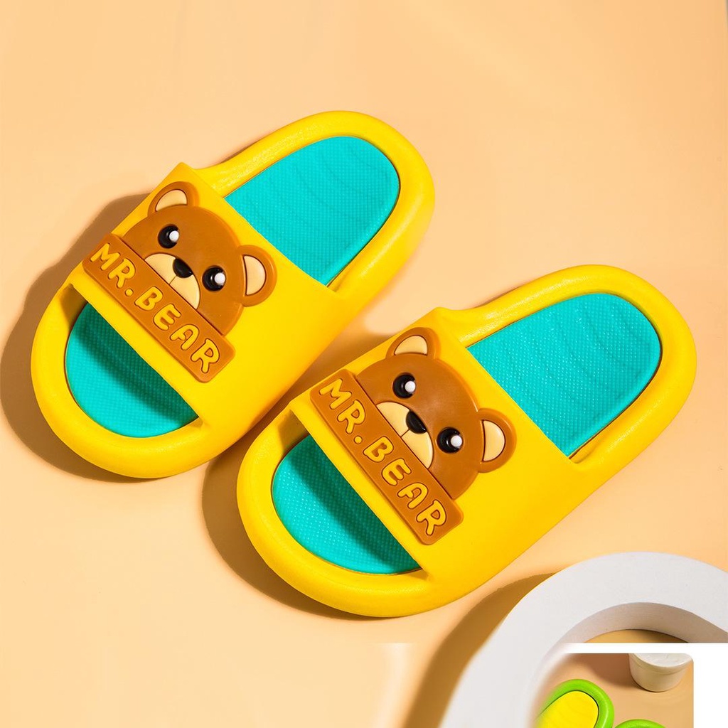 Dép Quai Ngang Gấu Mr Bear Siêu Xịn Đẹp Đế Dày Cho Bé Trai Bé Gái