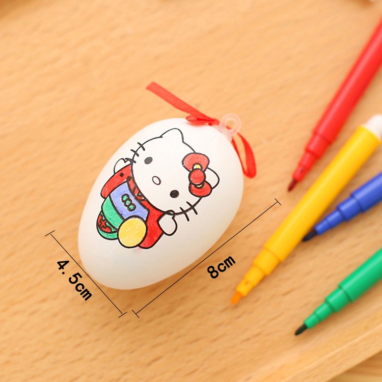 Quả Trứng tô màu 2 mặt tặng kèm 4 bút lông cho bé thoả sức sáng tạo, sản phẩm giao hàng toàn quốc