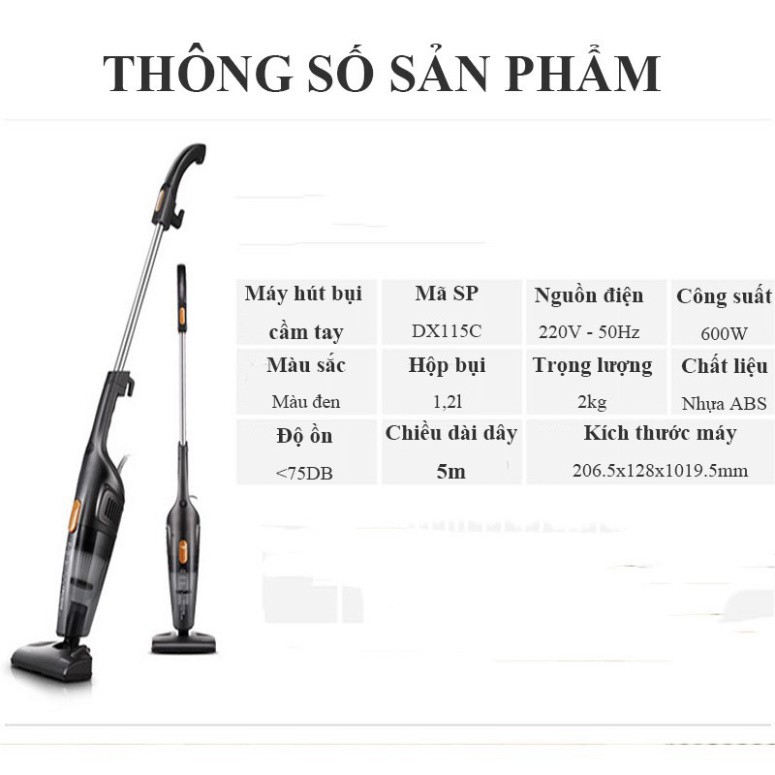 Máy hút bụi cầm tay gia đình Deerma DX115C máy hút bụi gia dụng 3in1 đa năng tiện dụng hút nệm, đệm, sàn siêu tốt